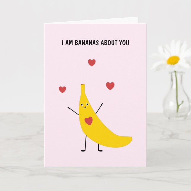Banana jag är Bananas om dig Valentine Kärlek Kort (Liten växt)