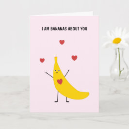Banana jag är Bananas om dig Valentine Kärlek Kort