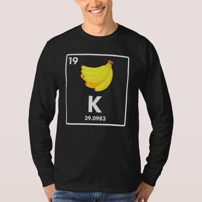 Banana K KaliumJoke Vegetarian Vegan T Shirt (Framsida)