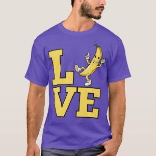 Banana Kärlek för Banana Fruit Älskare Funny Gult  T Shirt