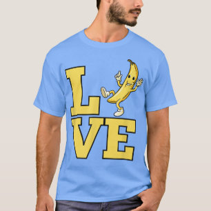 Banana Kärlek för Banana Fruit Älskare Funny Gult T Shirt