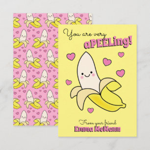 Banana Kids Classroom Valentine Cards Tack Kort