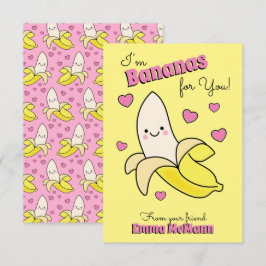 Banana Kids Classroom Valentine Cards Tack Kort