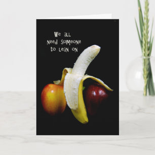 Banana leaning på Apple.. Kort
