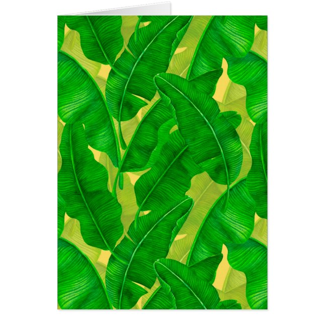 Banana leaves watercolor pattern hälsningskort (Framsidan)