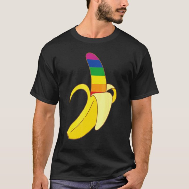 Banana Lgbt Flagga Cute Support Gay pride Bisexual T Shirt (Framsida)