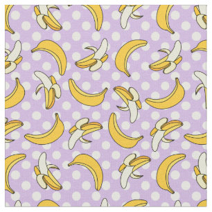 Banana Lila Polka Dot Mönster Tyg