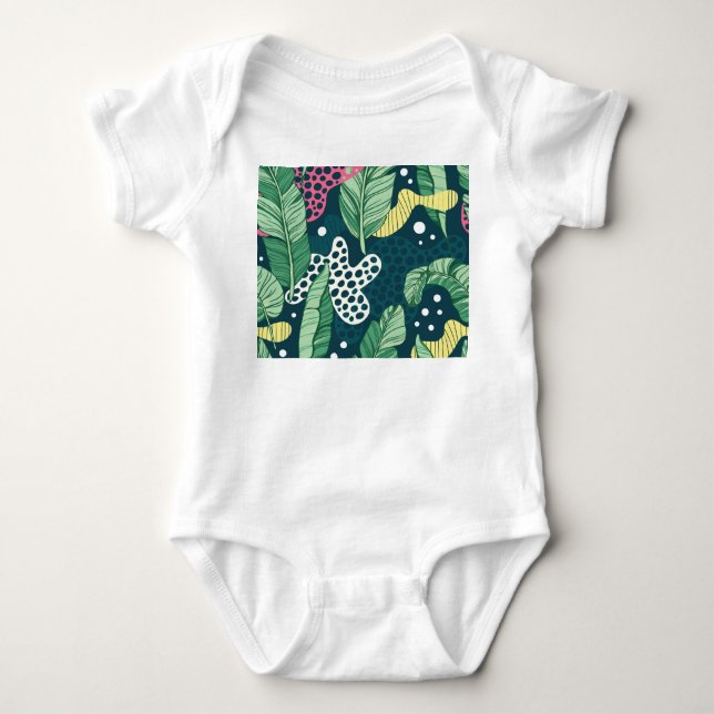 Banana löv abstrakt, trendig färg t shirt (Framsida)