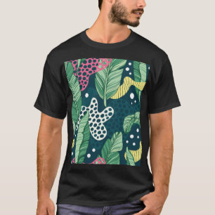 Banana löv abstrakt, trendig färg t shirt
