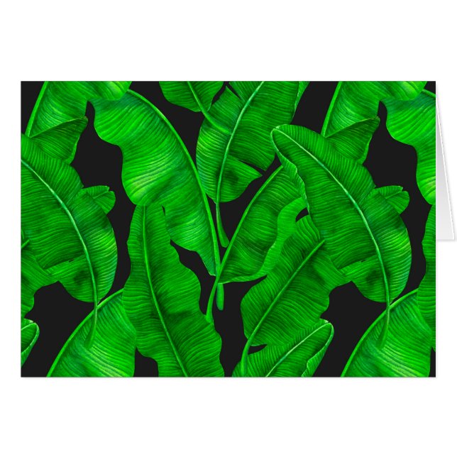 Banana löv mönster hälsningskort (Framsidan Horizontal)