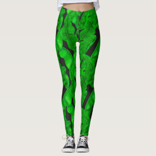 Banana löv mönster leggings
