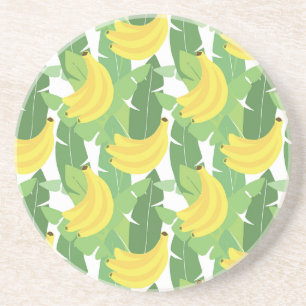 Banana Löv och Frukt Mönster Underlägg Sandsten
