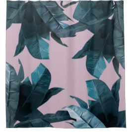 Banana Löv Skriv ut Lilac Shower Curtain