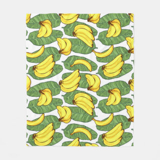 Banana Löv: Tropical Fruit Mönster Fleecefilt