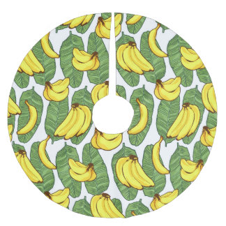 Banana Löv: Tropical Fruit Mönster Julgransmatta Borstad Polyester