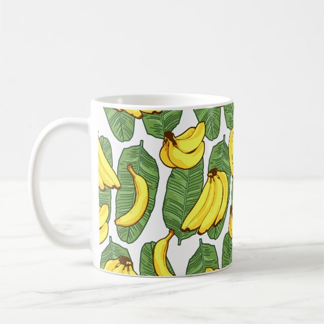 Banana Löv: Tropical Fruit Mönster Kaffemugg (Vänster)