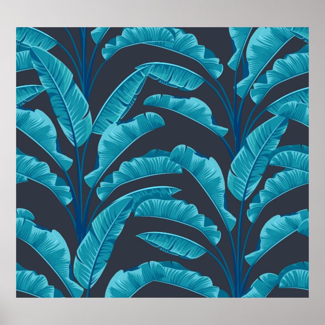 Banana Löv: Vintage Tropical Mönster. Poster (Framsidan)