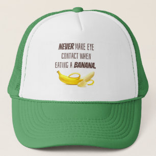 BANANA Lustig gåva gör ALDRIG öga i kontakt när... Keps
