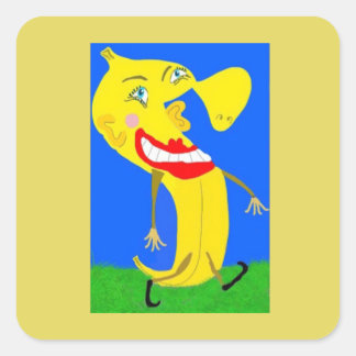 Banana 🍌 Man Fyrkantigt Klistermärke