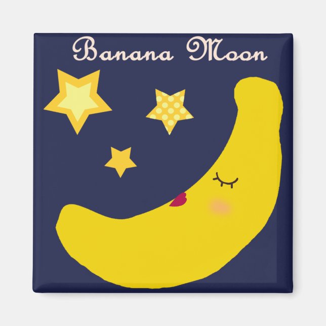 Banana Måne Magnet (Square) (Framsidan)