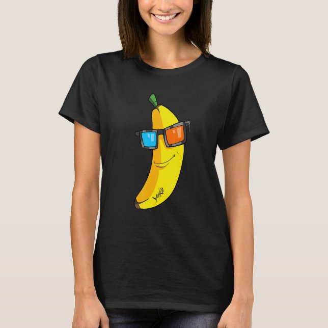 Banana med Coola solglasögon T Shirt (Framsida)