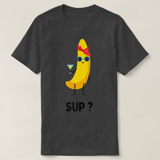 Banana med glasfruktvegetarianer vegans t shirt (Design framsida)