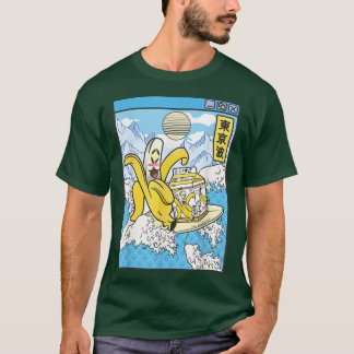 Banana med Mjölk-kartong som surfar i Japan Vågar T Shirt
