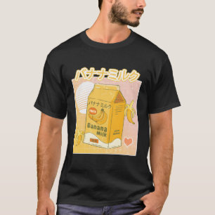 Banana Mjölk Aesthetic Mjölk Japansk Som Kawaii T Shirt