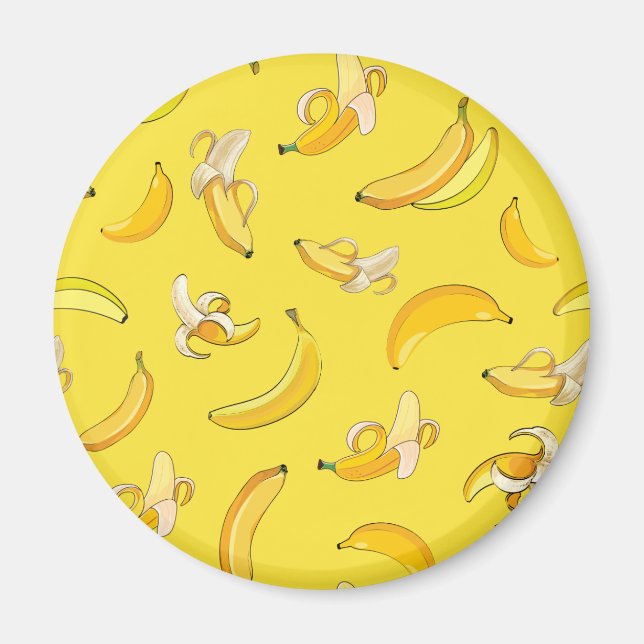 Banana Mönster 4 Magnet (Framsidan)