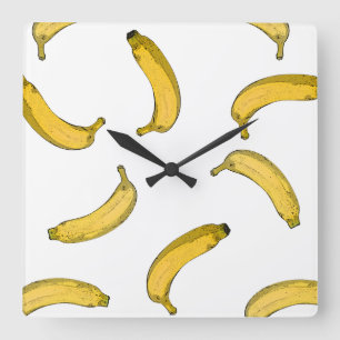 Banana mönster sketch-version fyrkantig klocka