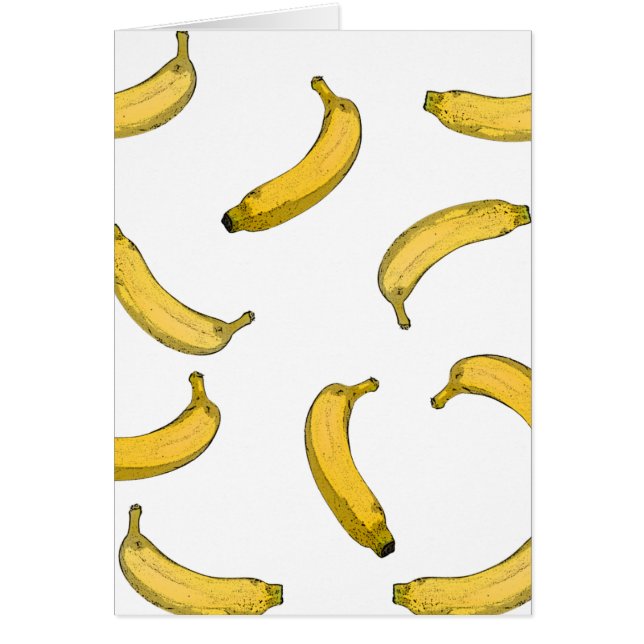 Banana mönster sketch-version hälsningskort (Framsidan)