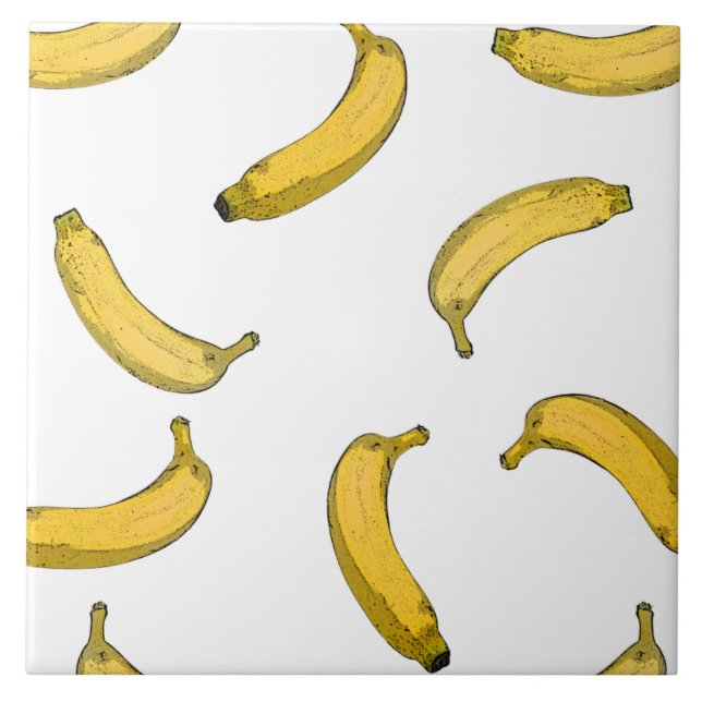 Banana mönster sketch-version kakelplatta (Framsidan)