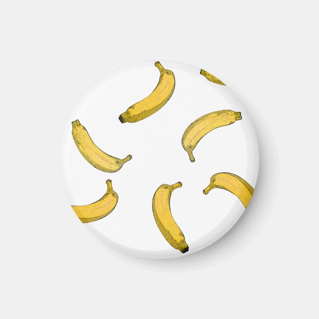Banana mönster sketch-version magnet (Framsidan)