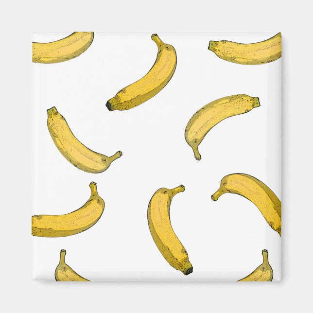 Banana mönster sketch-version magnet (Framsidan)
