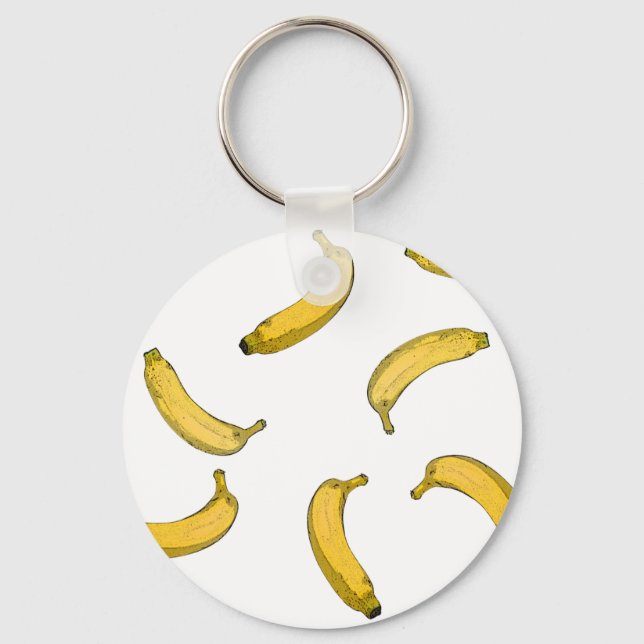Banana mönster sketch-version nyckelring (Framsida)