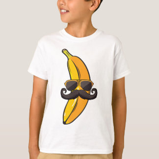 Banana Mustache Sunglasses Ansikte Funny Fruit Coo T Shirt