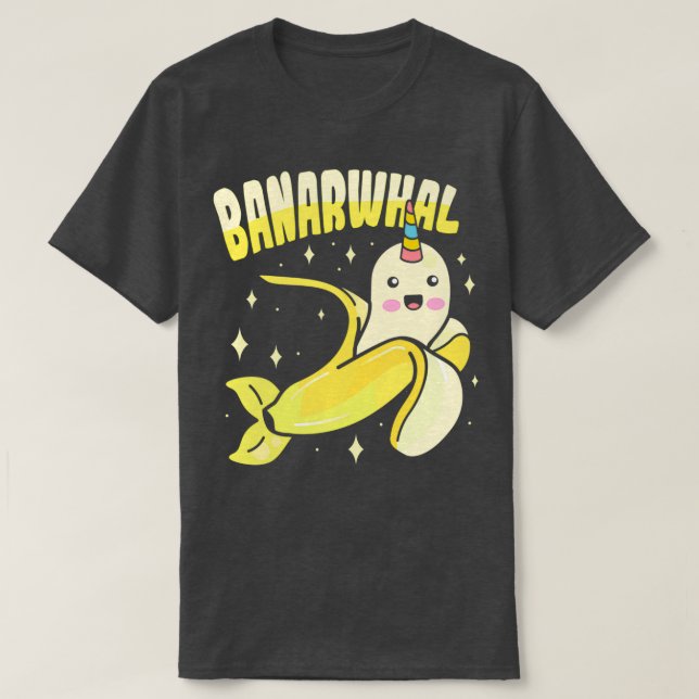 Banana Narwhal Design för barn och Donut Älskare T Shirt (Design framsida)