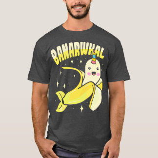 Banana Narwhal Design för barn och Donut Älskare T Shirt