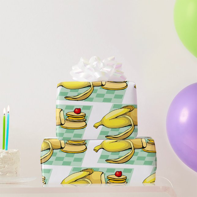 Banana och Pancakes Frufast Roligt Food Presentpapper (Skapare uppladdad)