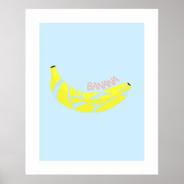 Banana Ord på japanska, Kanji, Hiragana Ord Art Poster