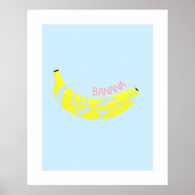 Banana Ord på japanska, Kanji, Hiragana Ord Art Poster (Framsidan)