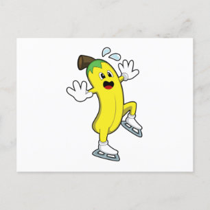 Banana på isskridskoåkning med isskor.PNG Vykort