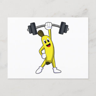 Banana på Styrketräning med skivstång Vykort