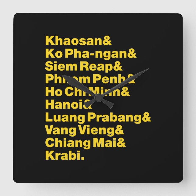 Banana Pancake Trail / Circuit Fyrkantig Klocka (Framsida)