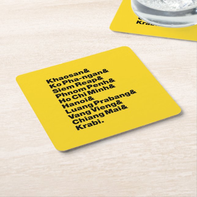 Banana Pancake Trail / Circuit Underlägg Papper Kvadrat (Vinklad)