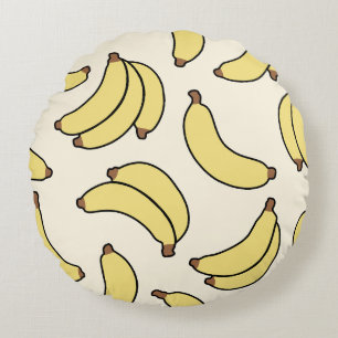 Banana Parad Butter Gult Rund Kudde