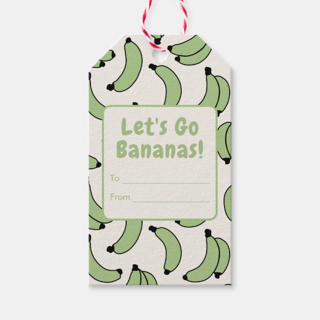 Banana Parad Röda Gröna Presentmärken Presentetikett (Framsidan)