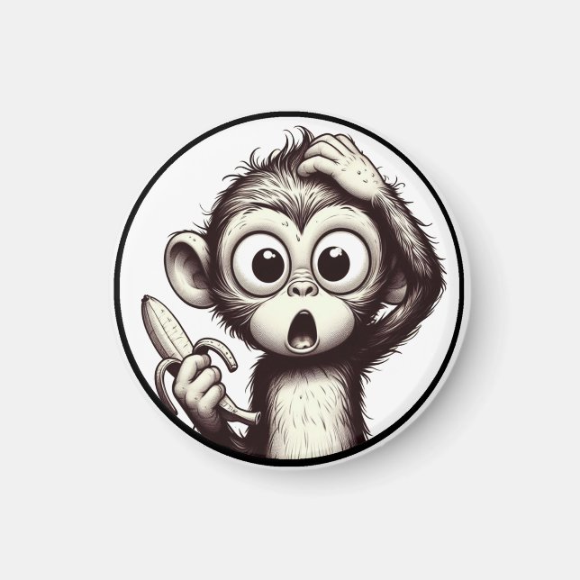 "Banana Peel Crisis Monkey" Magnet (Framsidan)