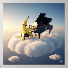 Banana Peel Play Piano Poster