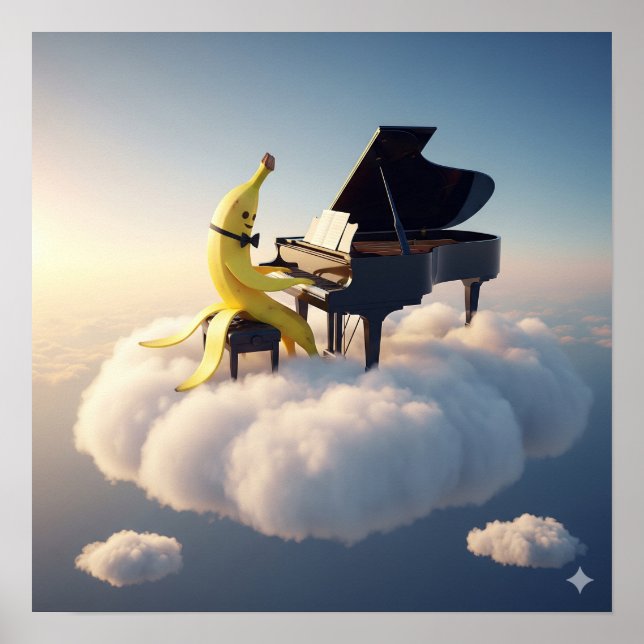 Banana Peel Play Piano Poster (Framsidan)